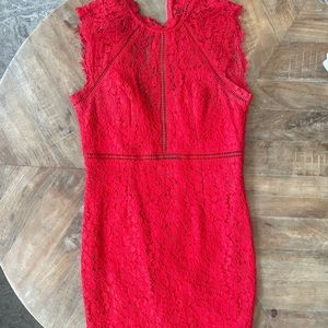 Red lace dress
